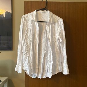 White Aritzia Button-Up Shirt